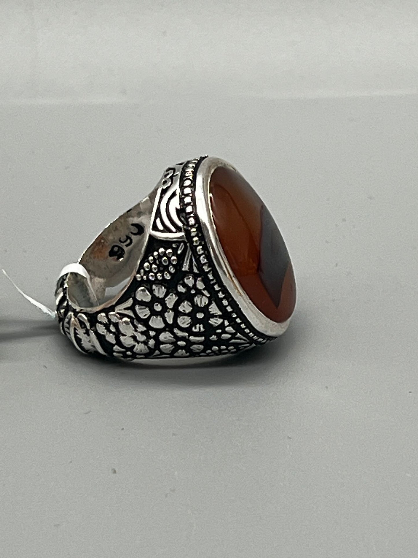 Aref Handmade Ring with Yemeni Agate Stone